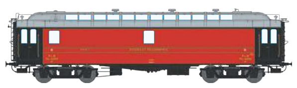 REE Modeles VB-259 - French PLM Postal Van OCEM 16 m Era II PAyi dark red, light grey roof, bogie Y2, N° 45913 - PLM